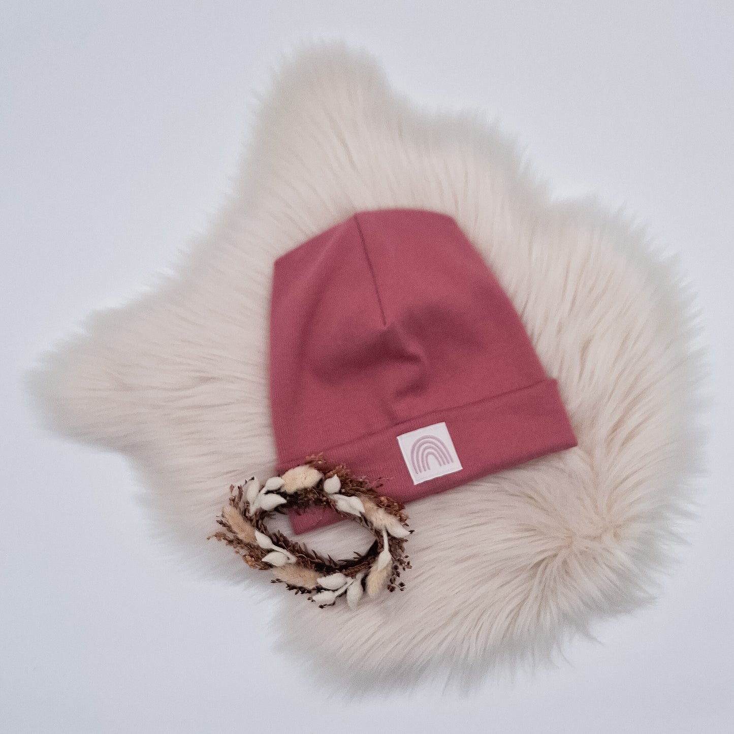 Skater Beanie Patch "Regenbogen" altrosa