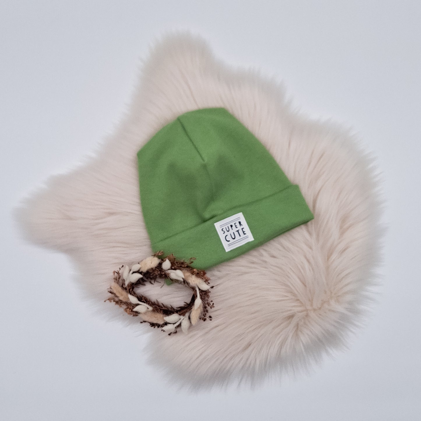 Skater Beanie Patch "Super Cute" limette