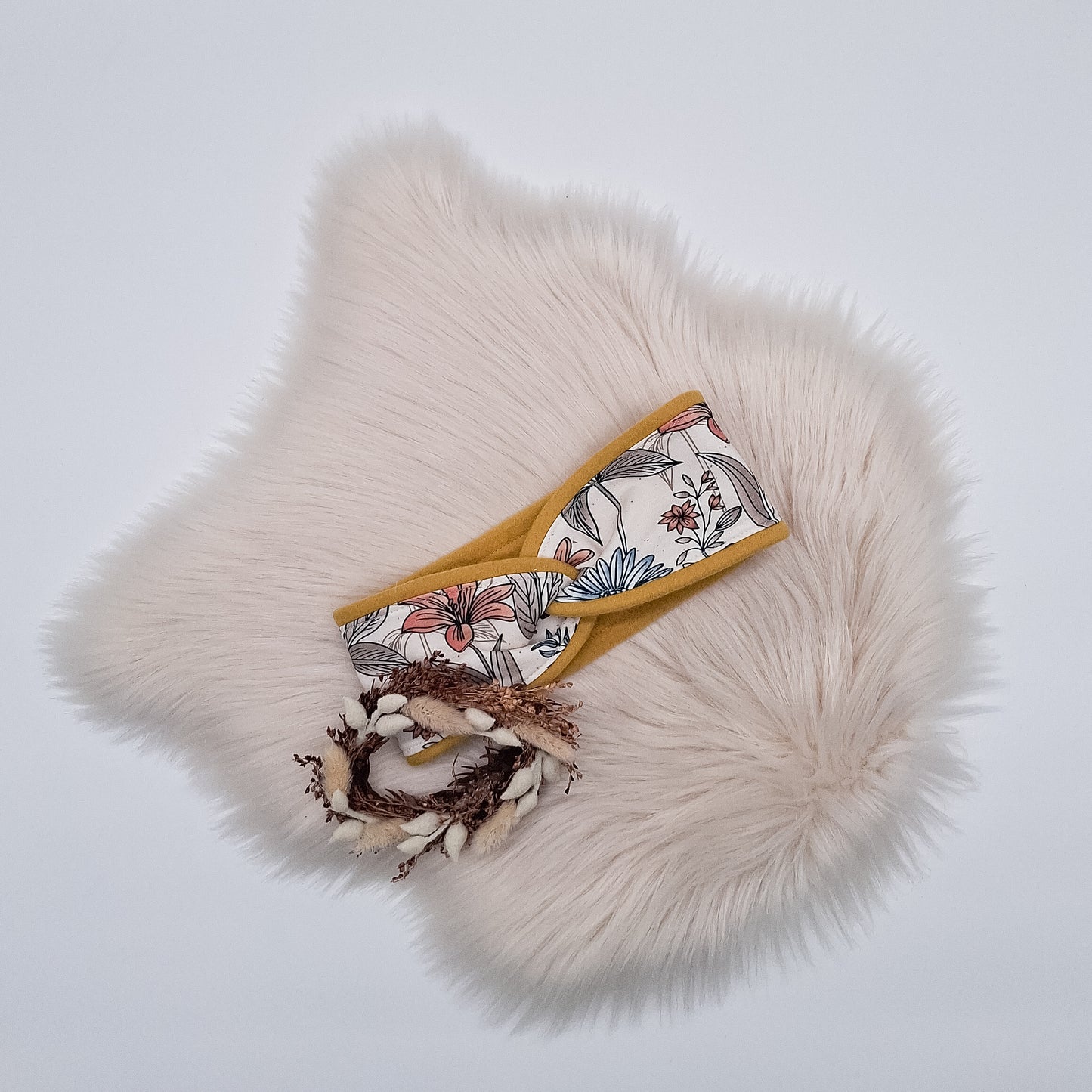 Fleece Stirnband Blumen retro