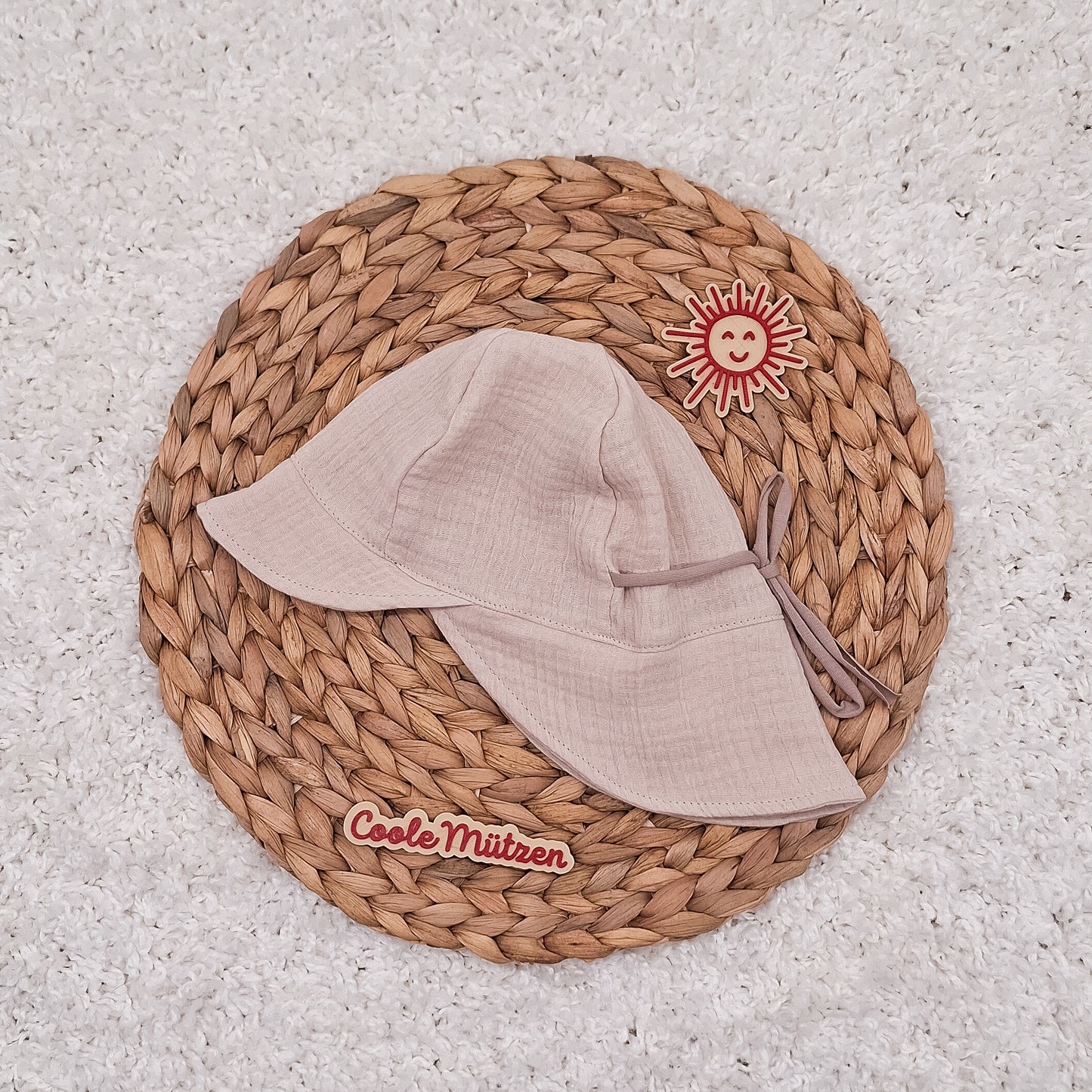 Sonnenhut Musselin uni beige
