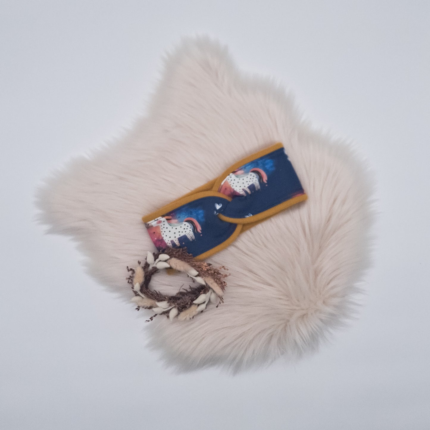 Fleece Stirnband Einhorn dunkel