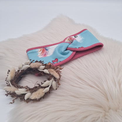 Fleece Stirnband Einhorn hell