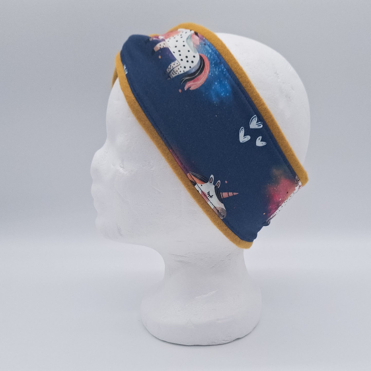 Fleece Stirnband Einhorn dunkel