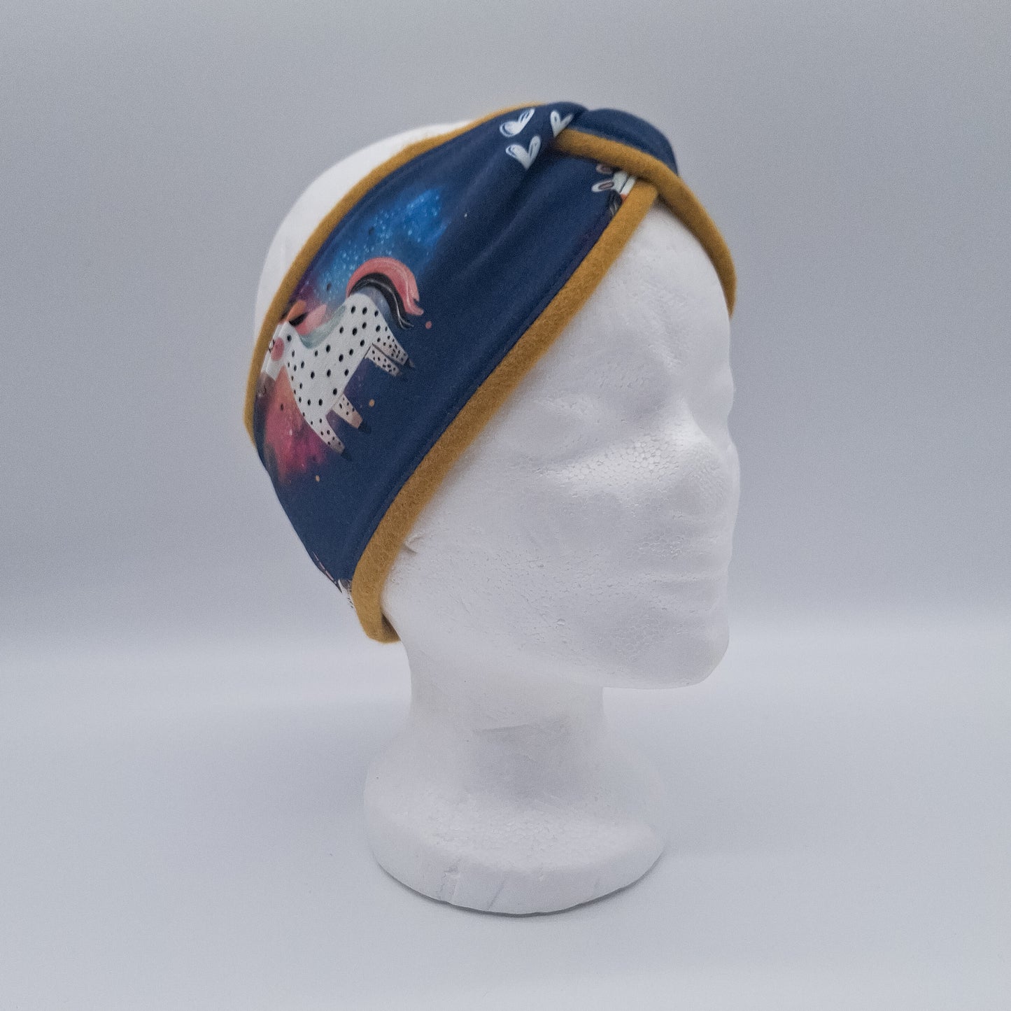 Fleece Stirnband Einhorn dunkel