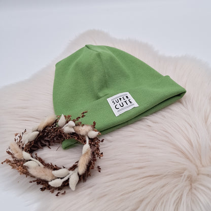 Skater Beanie Patch "Super Cute" limette