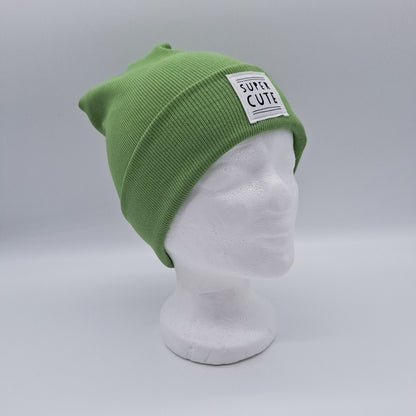 Skater Beanie Patch "Super Cute" limette