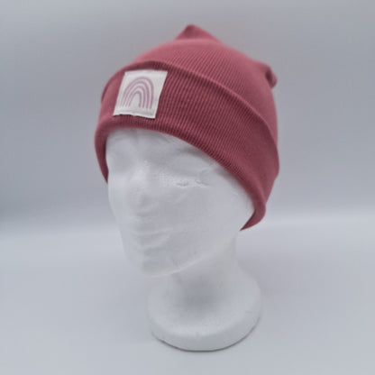 Skater Beanie Patch "Regenbogen" altrosa