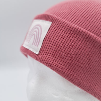 Skater Beanie Patch "Regenbogen" altrosa