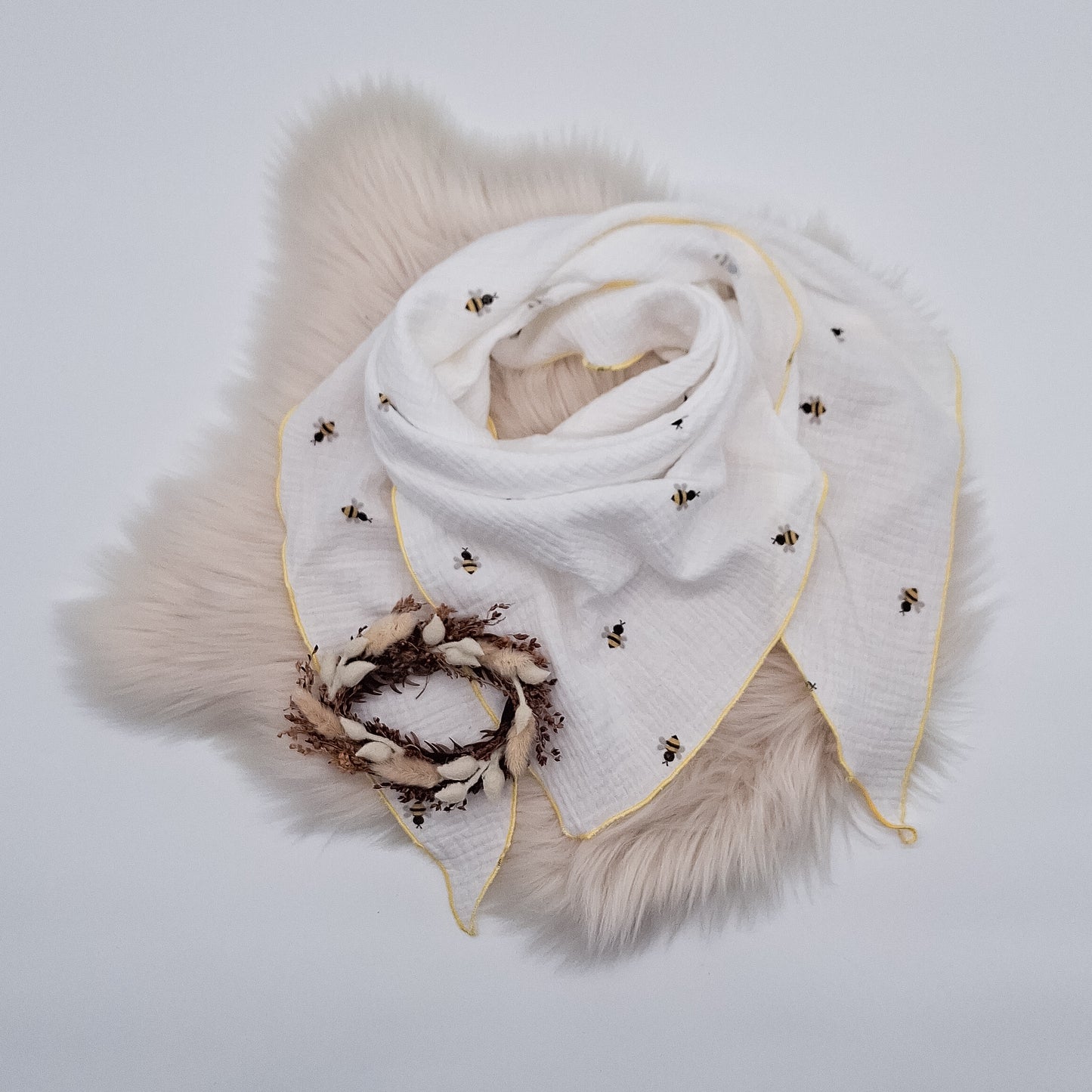 Halstuch Musselin Bienen