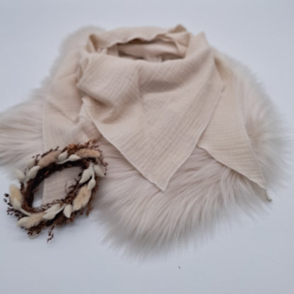 Halstuch Musselin uni beige