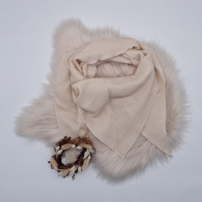 Halstuch Musselin uni beige