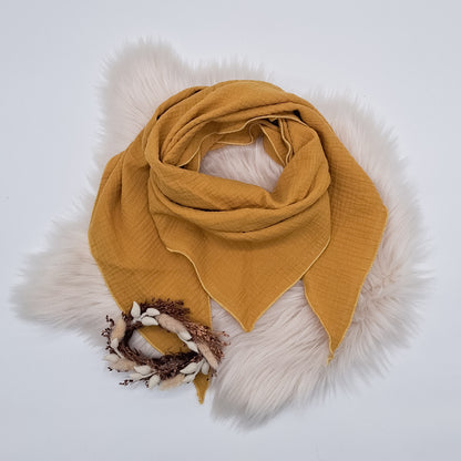 Halstuch Musselin uni senfgelb