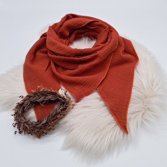 Halstuch Musselin uni terracotta
