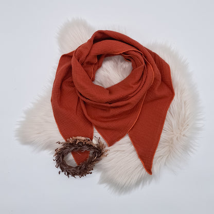 Halstuch Musselin uni terracotta