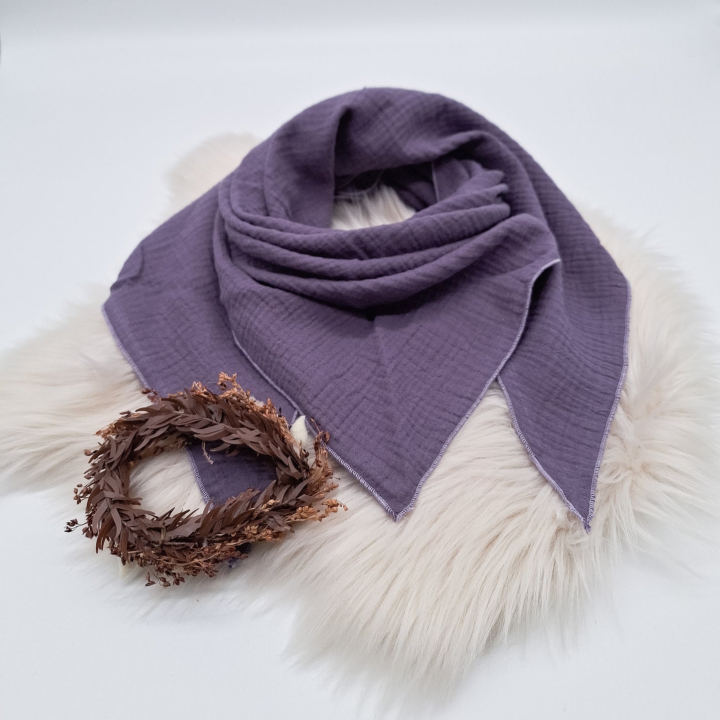 Halstuch Musselin uni violett