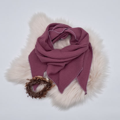 Halstuch Musselin uni aubergine