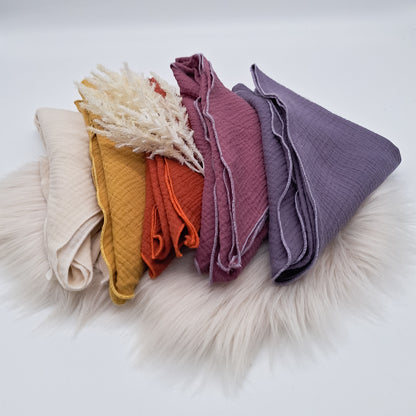 Halstuch Musselin uni senfgelb