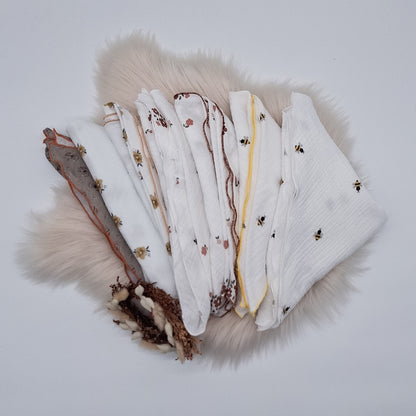 Halstuch Musselin Blumen rot