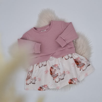 Kleid rosa Pferdchen