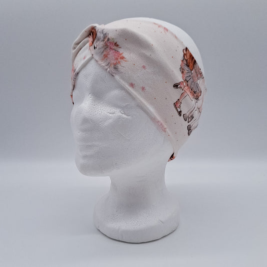 Stirnband rosa Pferd