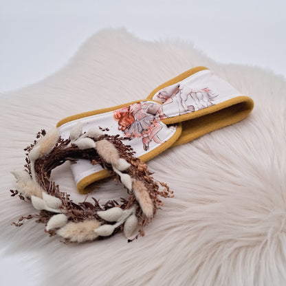 Fleece Stirnband rosa Pferd