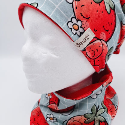 Beanie und Loop Erdbeeren mint