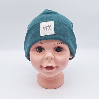Beanie Patch YAY petrol meliert