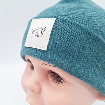 Beanie Patch YAY petrol meliert