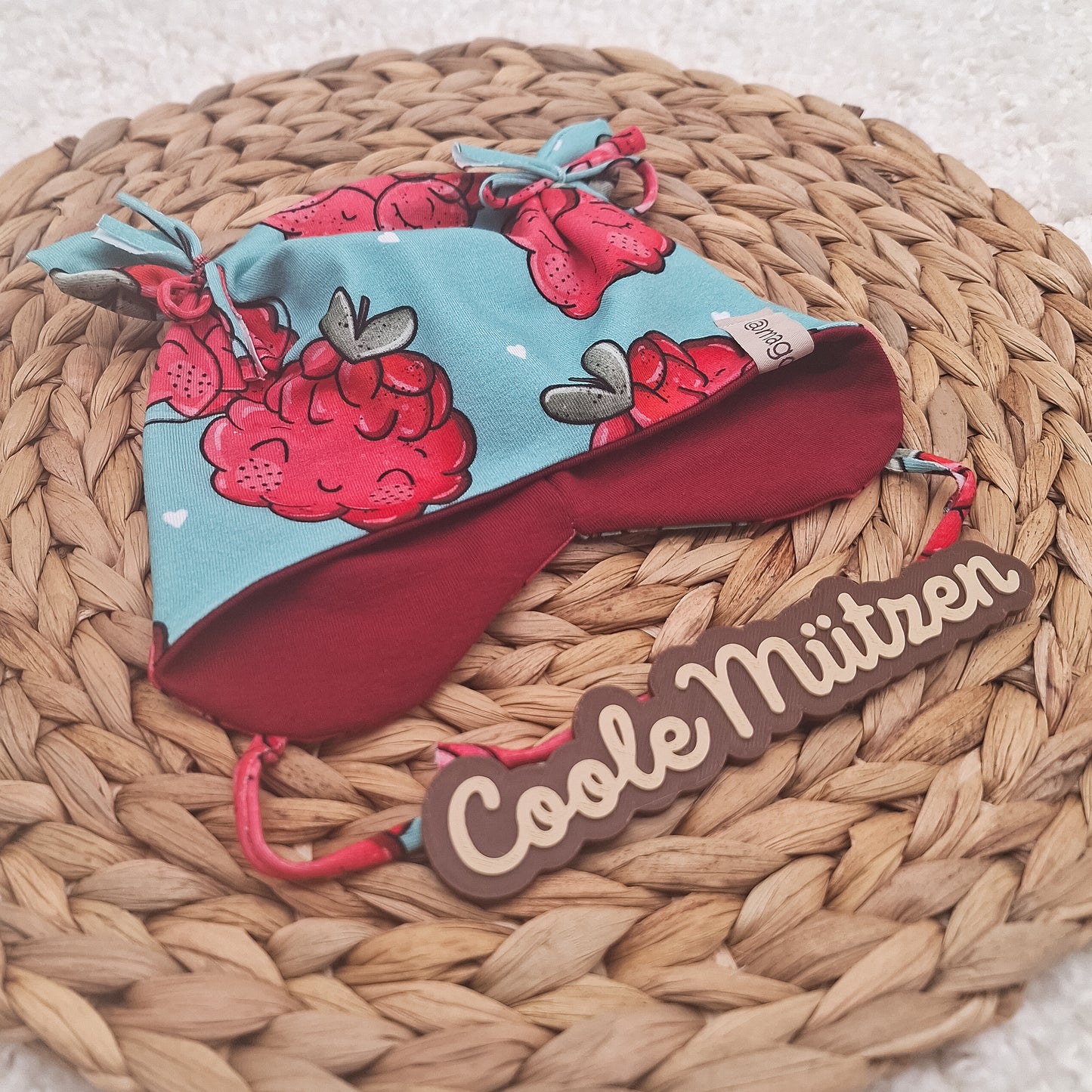 Babymütze Himbeeren