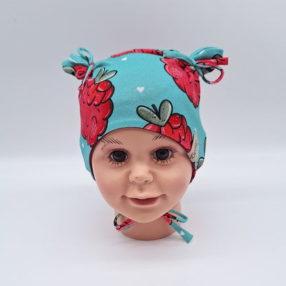 Babymütze Himbeeren