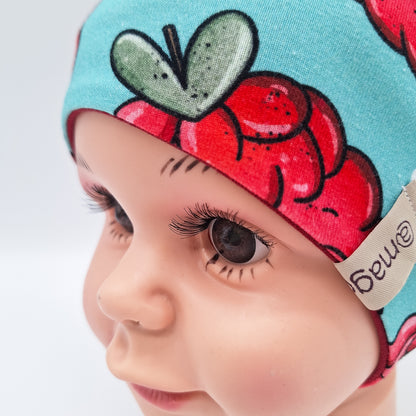 Babymütze Himbeeren