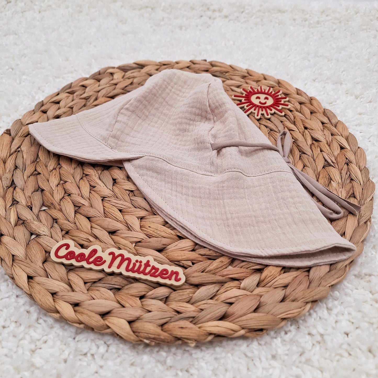 Sonnenhut Musselin uni beige