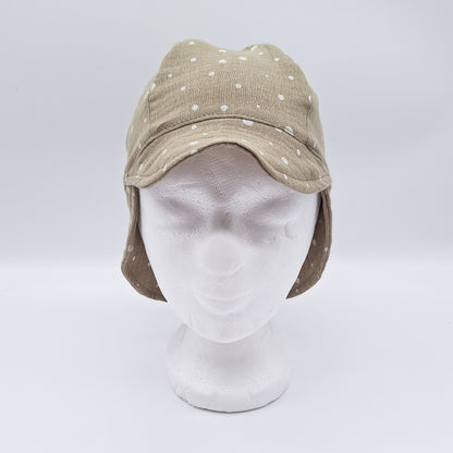 Sonnenhut Musselin Khaki Punkte