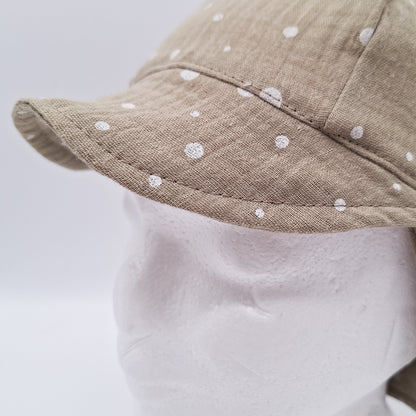 Sonnenhut Musselin Khaki Punkte