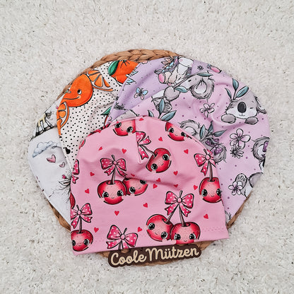 Beanie einlagig Kirschen
