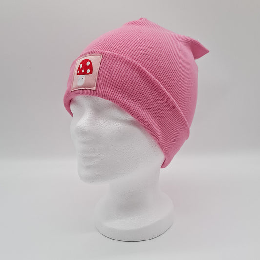Skater Beanie Patch "Pilz" rosè